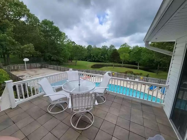 view of patio with a fenced in pool