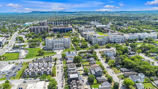 aerial view with a mountain view