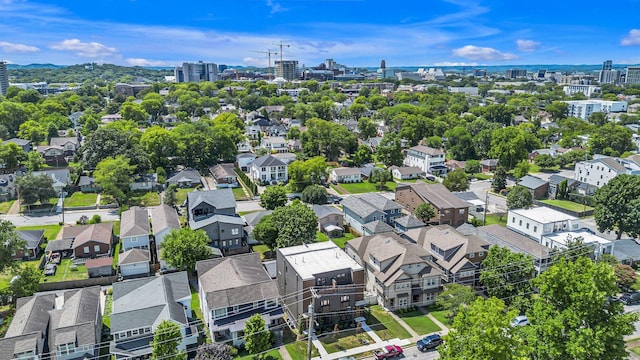 drone / aerial view featuring a city view