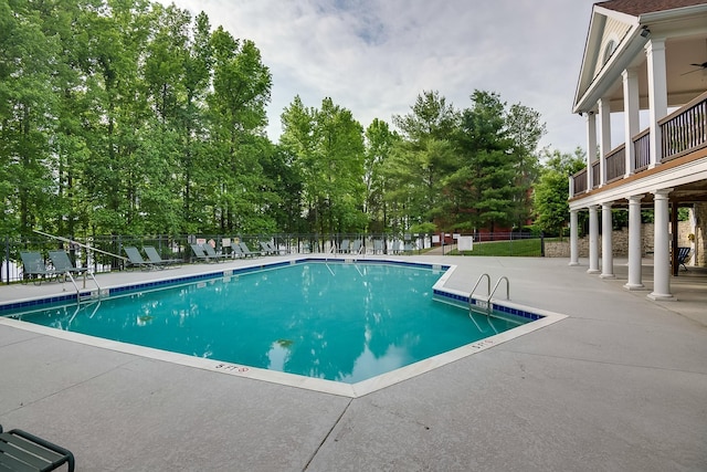 view of pool with a patio