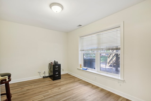 interior space with light wood-type flooring