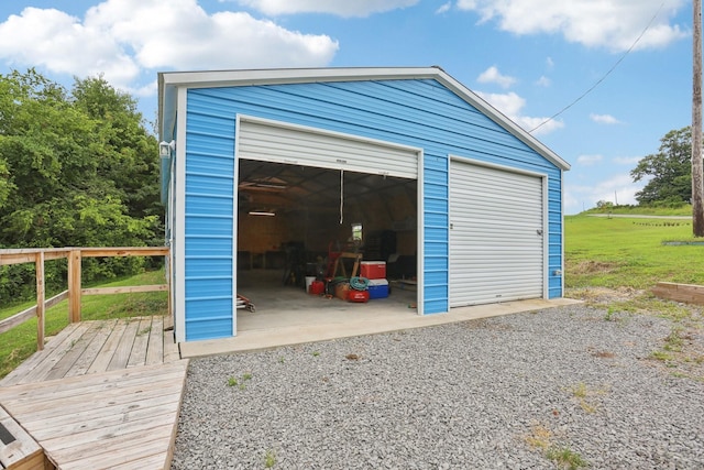 view of garage