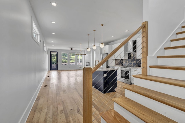 interior space with hardwood / wood-style flooring