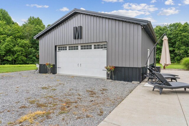 view of garage