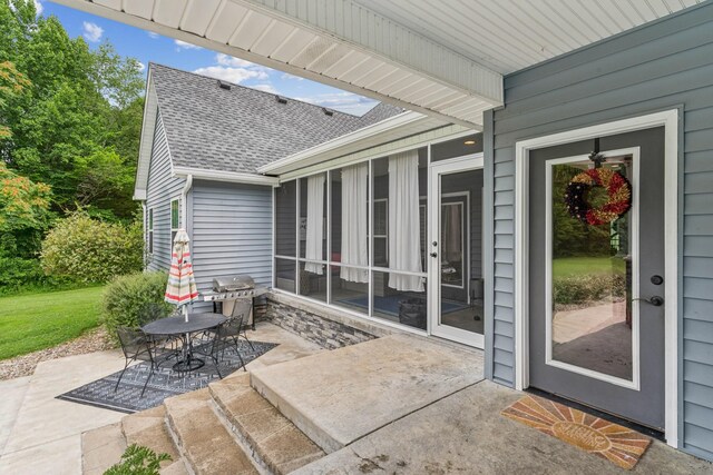 view of patio with grilling area