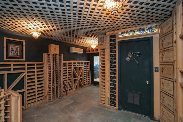 wine room featuring a wall mounted AC