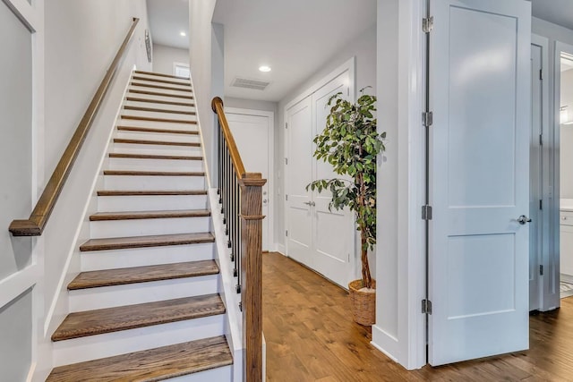 entrance foyer featuring light hardwood / wood-style flooring