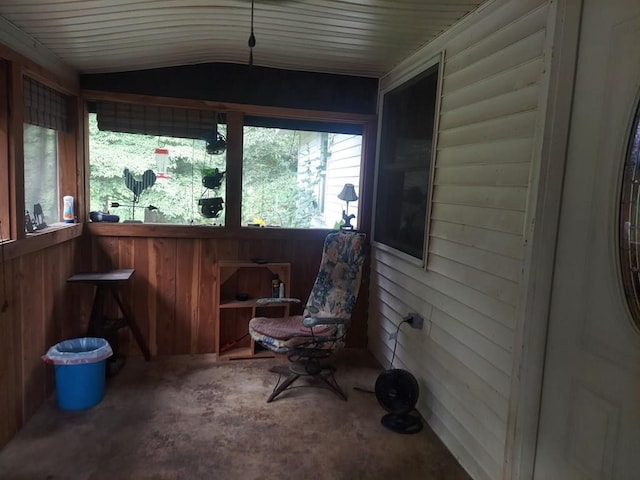 sunroom / solarium with lofted ceiling