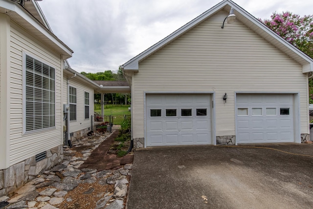 view of garage