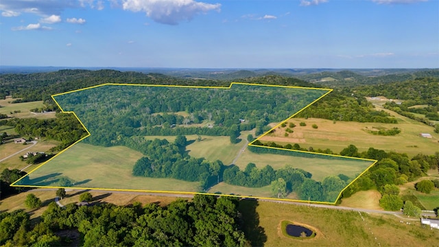 160 Sinking Creek Rd, Petersburg, TN 37144 - aerial view of property and surrounding area with a heavily wooded area and property parcel outlined