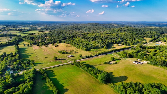 aerial view featuring a rural view