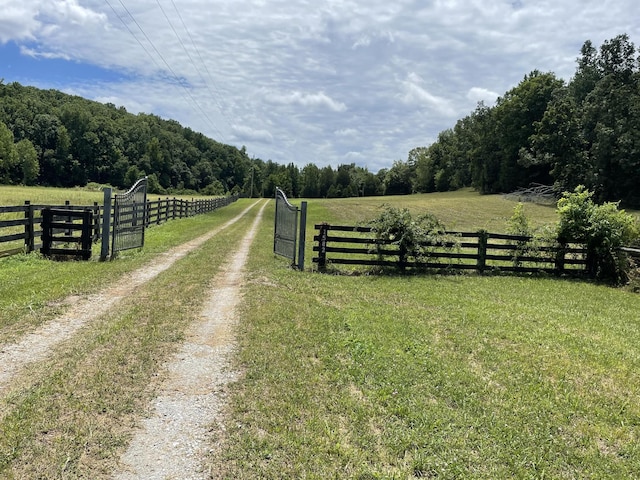 view of street featuring a rural view