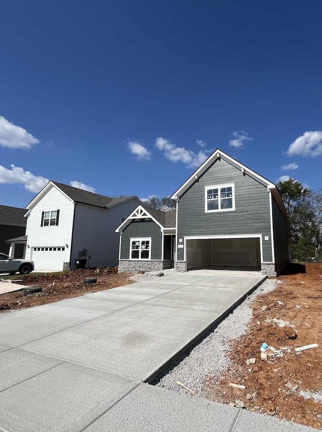 view of front of home with a garage