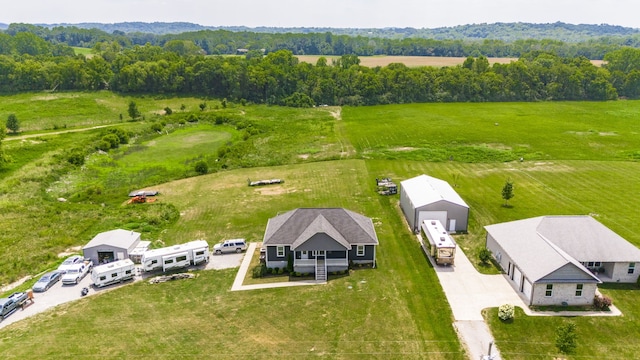 drone / aerial view with a rural view