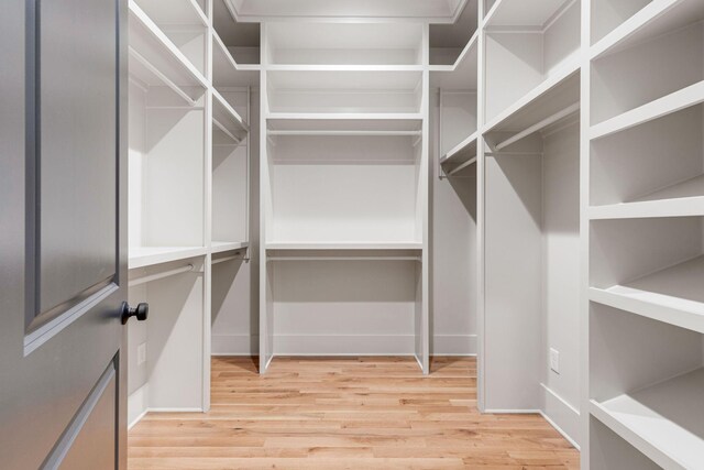 spacious closet featuring hardwood / wood-style flooring