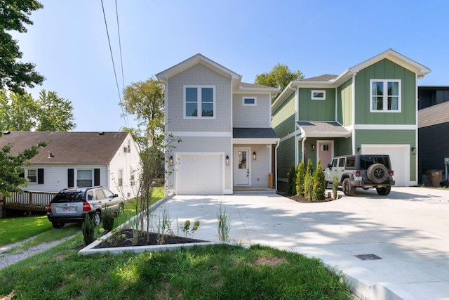 view of front of house with a garage