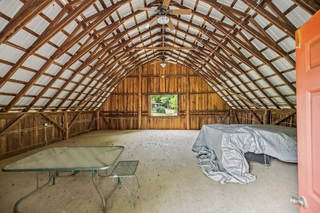 view of unfinished attic