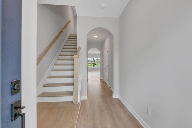 interior space with hardwood / wood-style flooring