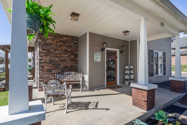 exterior space with a porch