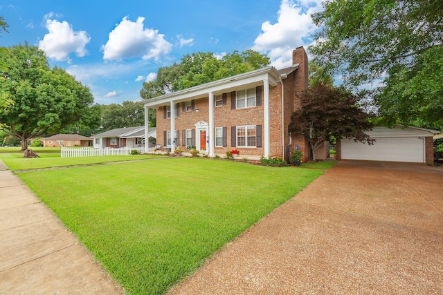 view of front of home with a front lawn