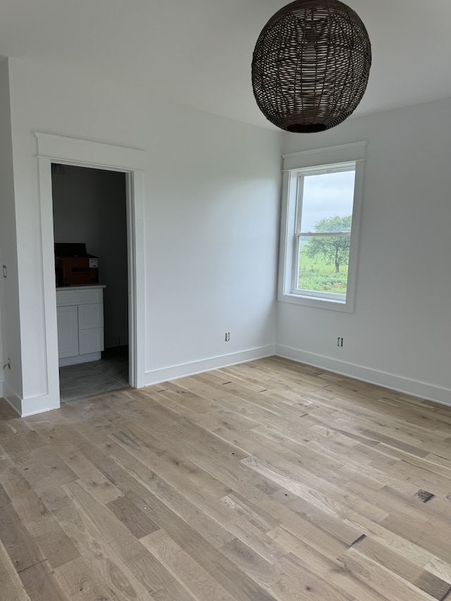 empty room featuring light wood-type flooring