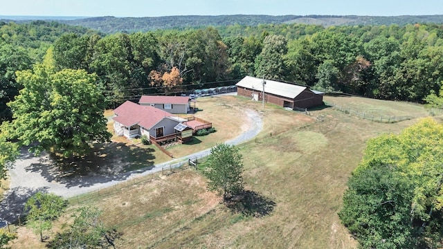 drone / aerial view featuring a rural view