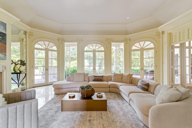 sunroom / solarium with french doors