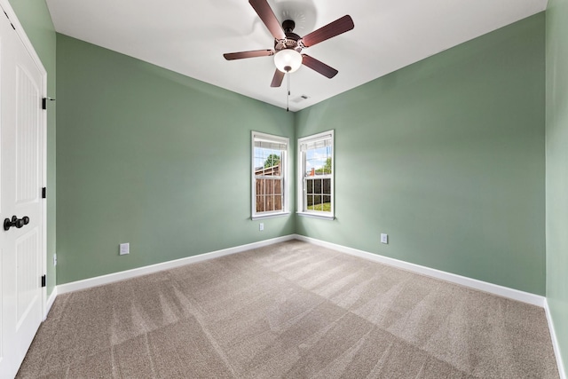 701 Vanview Dr, Lebanon, TN 37087 - unfurnished room with visible vents, ceiling fan, baseboards, and carpet floors