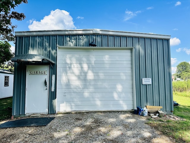 view of garage