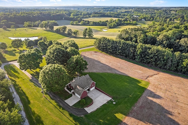 drone / aerial view featuring a rural view