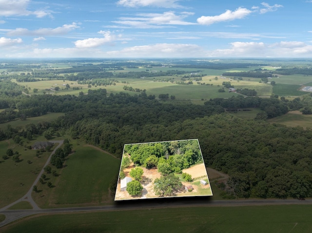 aerial view with a rural view