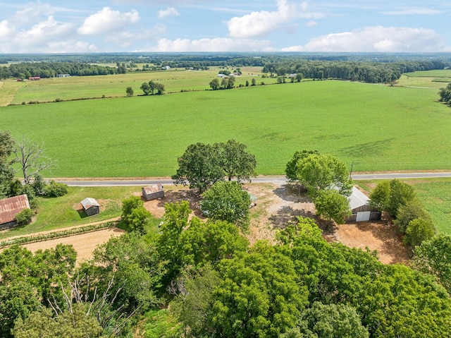 drone / aerial view featuring a rural view