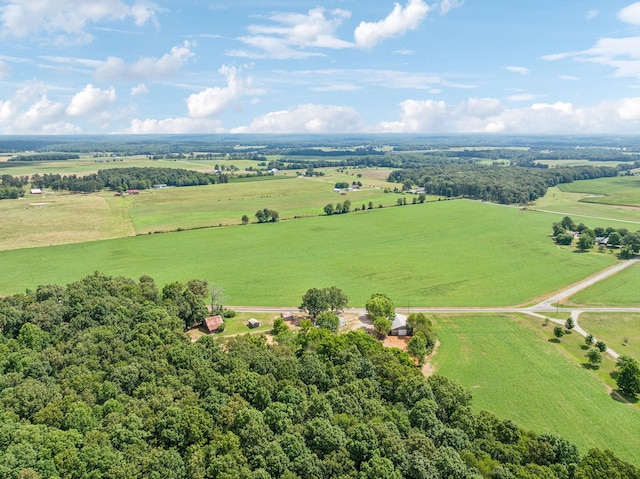 bird's eye view with a rural view