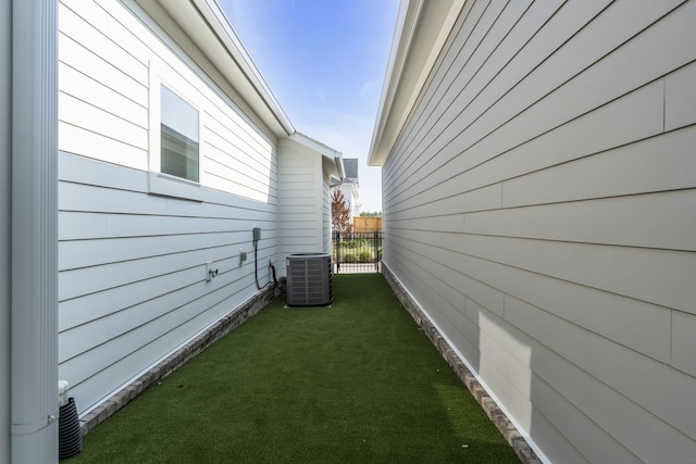 view of yard with central AC unit