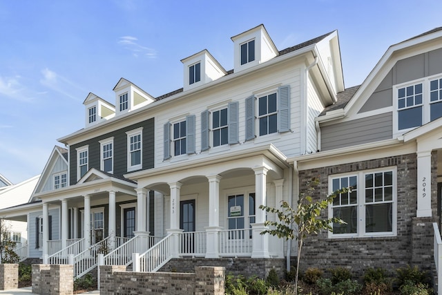 view of front of property with a porch