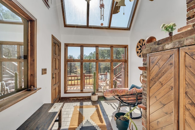 interior space featuring high vaulted ceiling