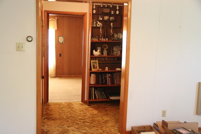 hallway featuring carpet