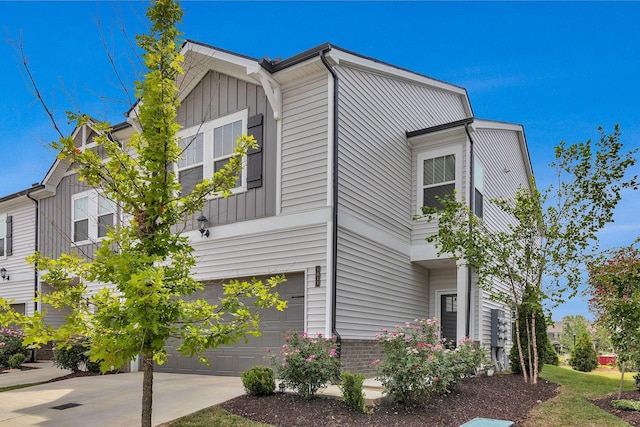 view of property exterior featuring a garage