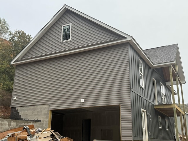 view of home's exterior featuring a garage