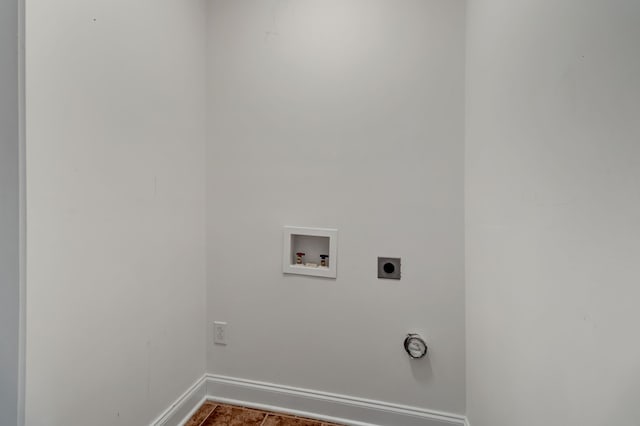 laundry room with electric dryer hookup and washer hookup