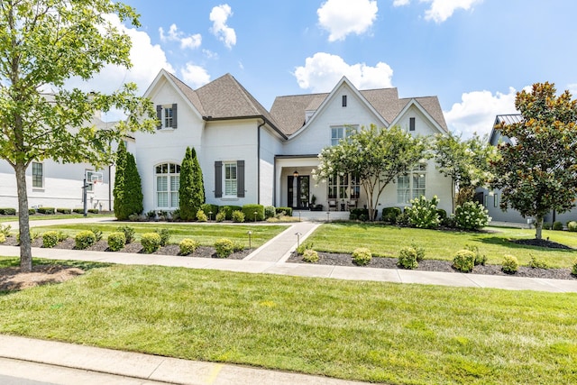 view of front facade with a front yard