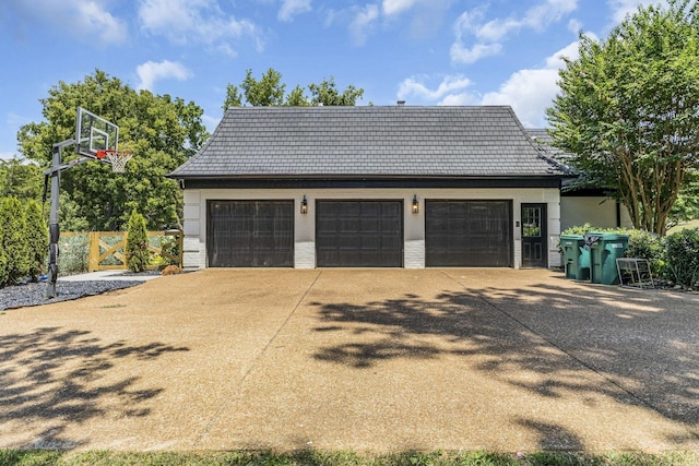 view of garage