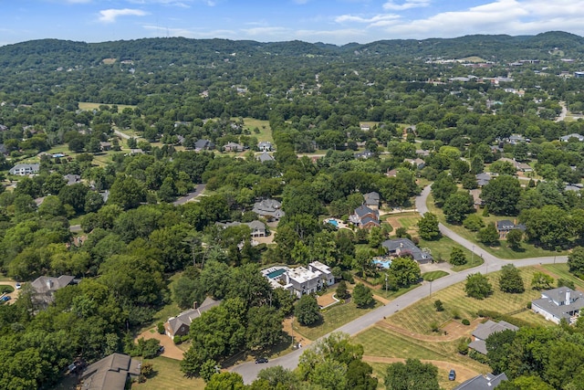 bird's eye view with a mountain view