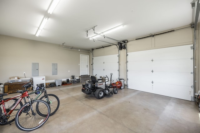 garage with electric panel