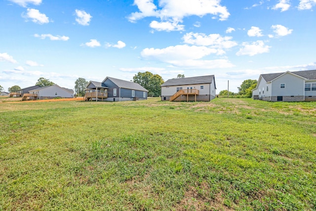 view of yard featuring a deck