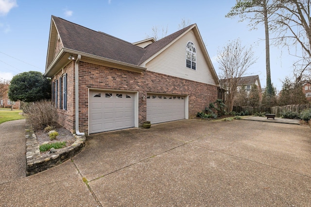 view of home's exterior with a garage