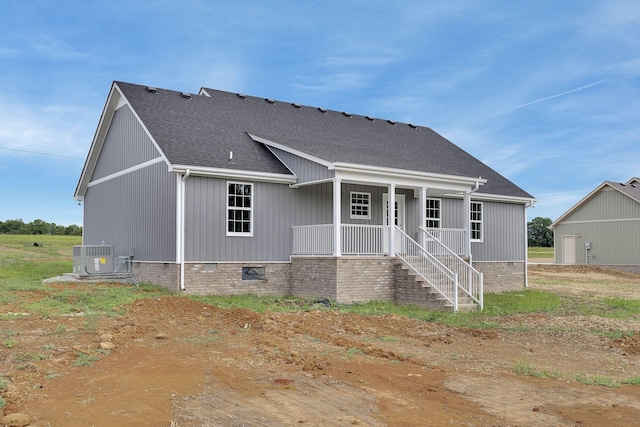 view of front of house with central AC