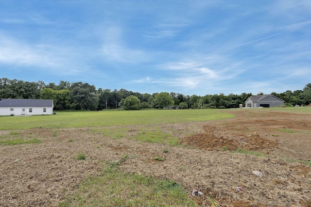 view of yard with a rural view