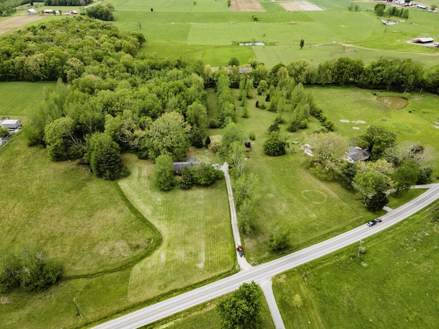 aerial view with a rural view