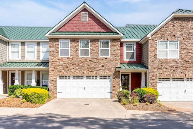 view of property featuring a garage